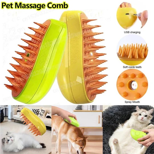1726875874cepillo mascota vaporizador Cepillo Vaporizador 3 en 1 para Perros y Gatos
