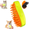 Cepillo Vaporizador 3 en 1 para Mascotas Cepillo vaporizador 3 en 1 para perros y gatos con función de vapor y carga USB.