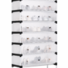 Zapatero organizador de 7 niveles con cubierta antipolvo para almacenar hasta 26 pares de zapatos.