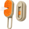 Cepillo vaporizador recargable USB para perros y gatos con cerdas de silicona.